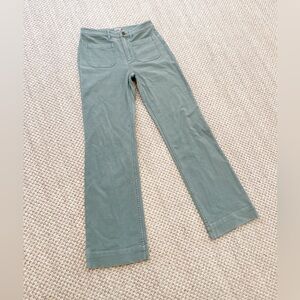 Faherty Sage wide leg stretch Green Pants 26 women’s